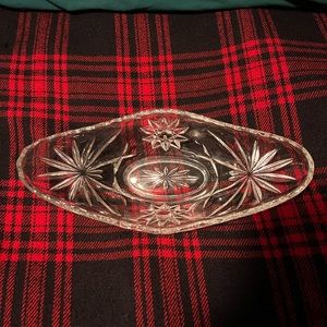 Anchor Hocking Prescut Crystal Gondola Star of David Dish